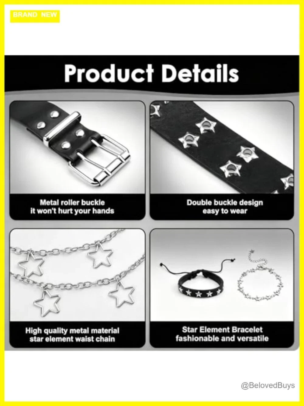 N/A black studded